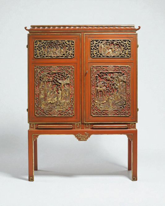 Harald Westerberg A Red Lacquered “Swedish Grace” à la Chinoise Bar Cabinet