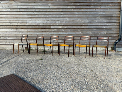 Niels Otto Moller Model 78 Dining Chairs with Original Cord Seats