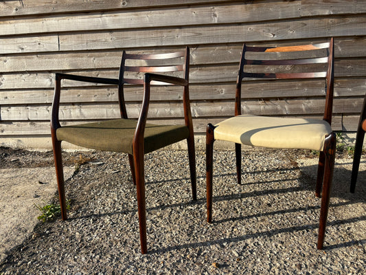 Niels Otto Moller Vintage Model 62 and Model 78 Dining Chairs