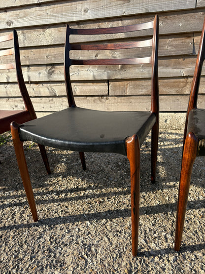 Niels Otto Moller Vintage Model 62 and Model 78 Dining Chairs