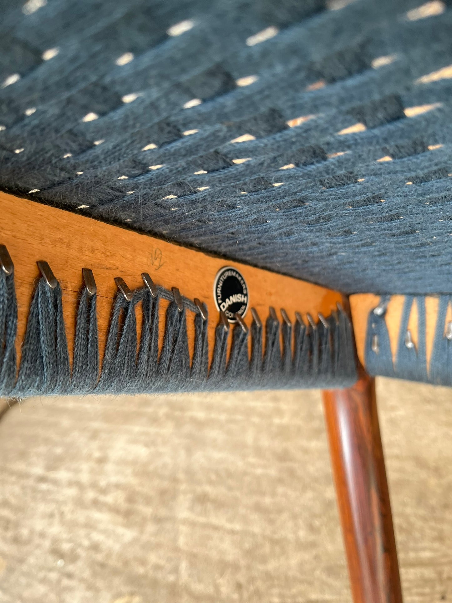 Niels Otto Moller 1962 Model 62 Dining Chair with Original Blue Wool Cord