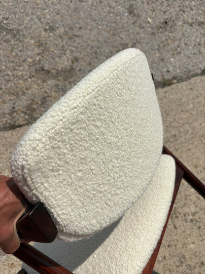 Kai Kristiansen Model 42 Chairs Reupholstered in Cashmere Boucle