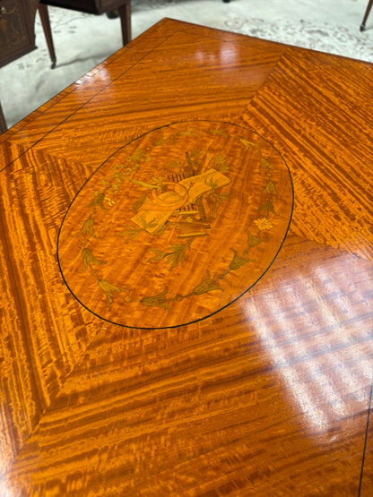 ART NOUVEAU TULIPWOOD AND INLAID WRITING TABLE EARLY 20C