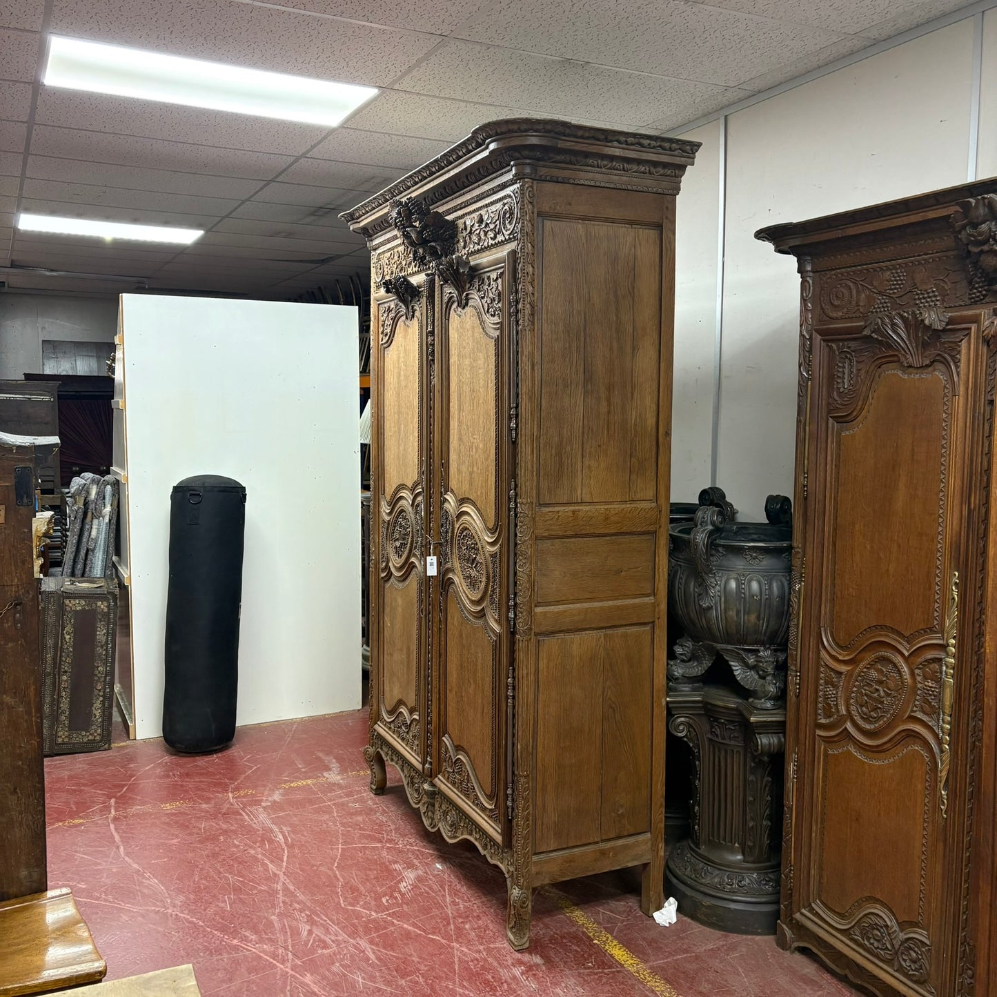 FRENCH SOLID OAK ARMOIRE DU MARRIAGE 19C