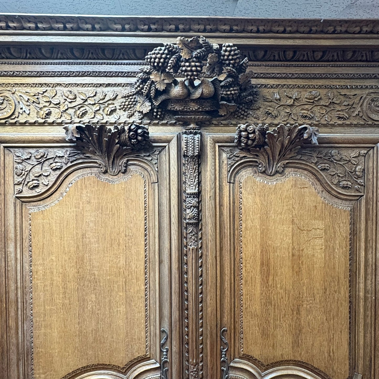 FRENCH SOLID OAK ARMOIRE DU MARRIAGE 19C