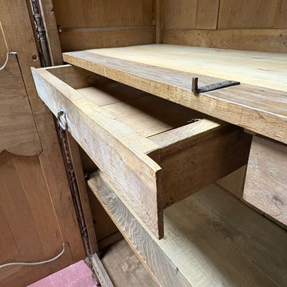 FRENCH SOLID OAK ARMOIRE DU MARRIAGE 19C