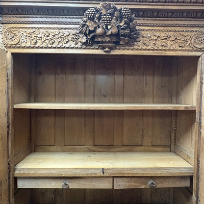 FRENCH SOLID OAK ARMOIRE DU MARRIAGE 19C