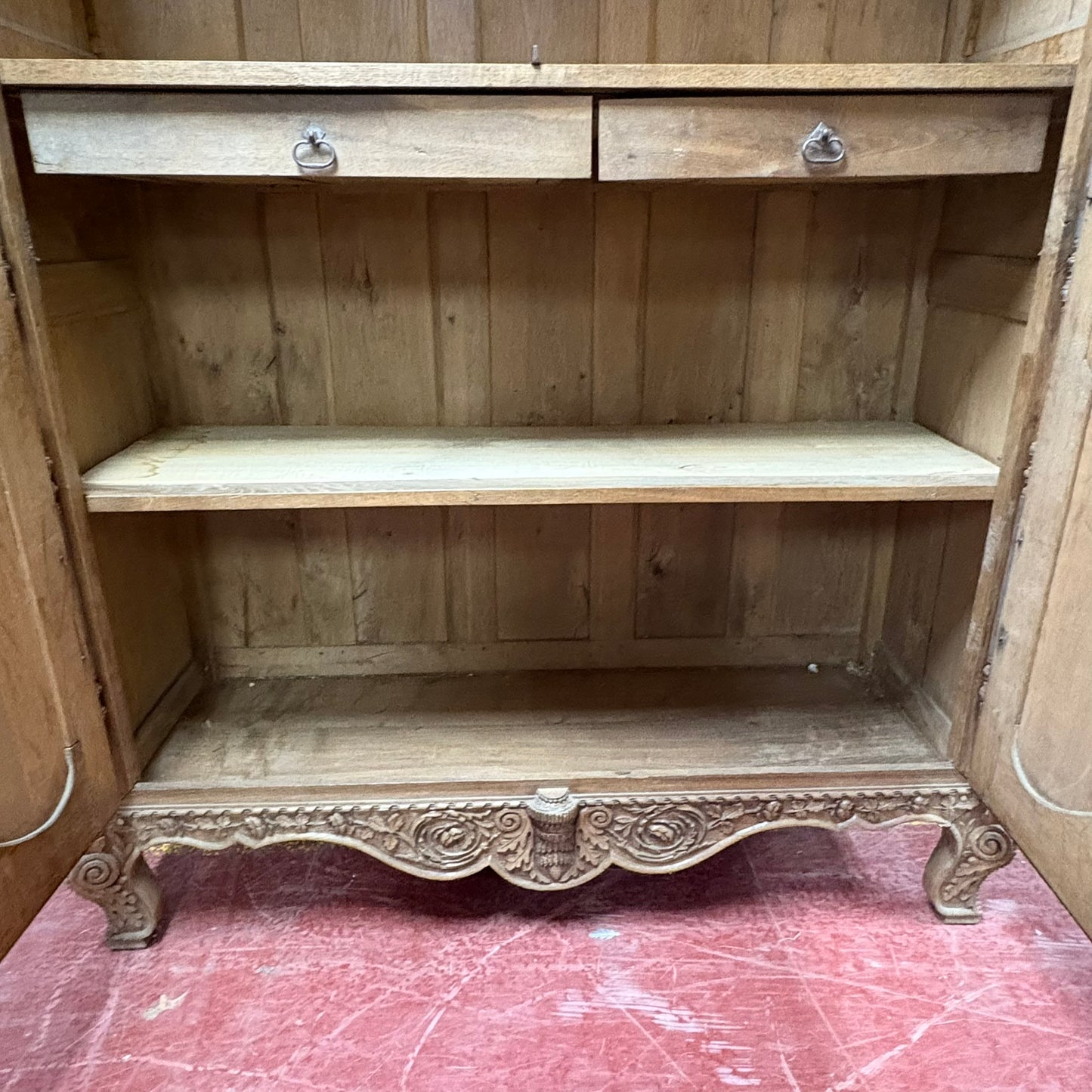 FRENCH SOLID OAK ARMOIRE DU MARRIAGE 19C