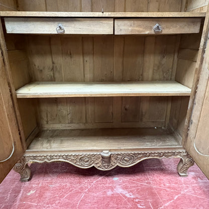 FRENCH SOLID OAK ARMOIRE DU MARRIAGE 19C