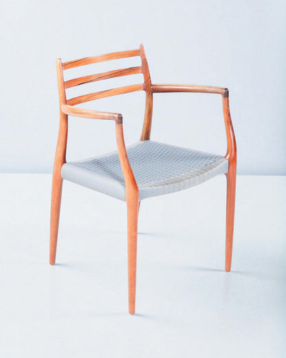 Niels Otto Moller 1962 Model 62 Dining Chair with Original Blue Wool Cord