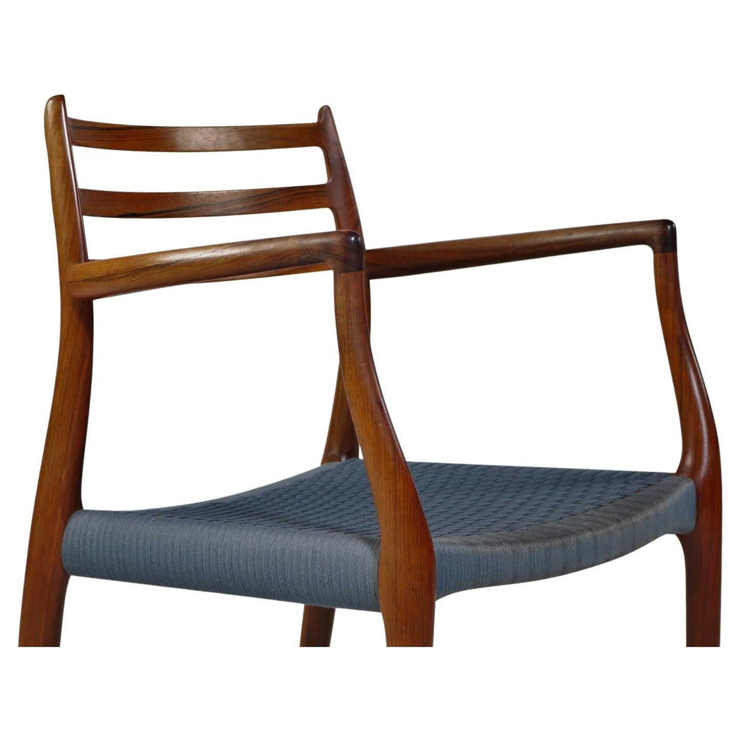 Niels Otto Moller 1962 Model 62 Dining Chair with Original Blue Wool Cord6