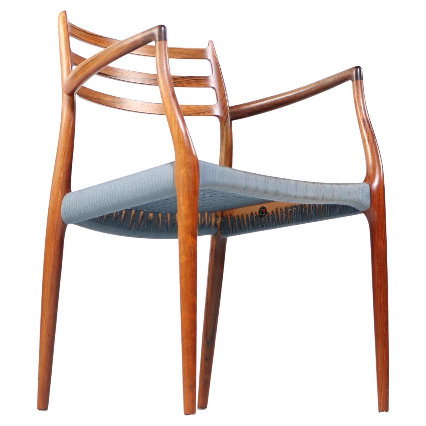 Niels Otto Moller 1962 Model 62 Dining Chair with Original Blue Wool Cord6