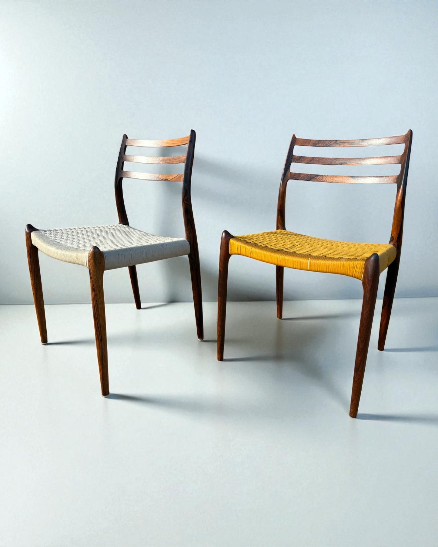 Niels Otto Moller Model 78 Dining Chairs with Original Cord Seats