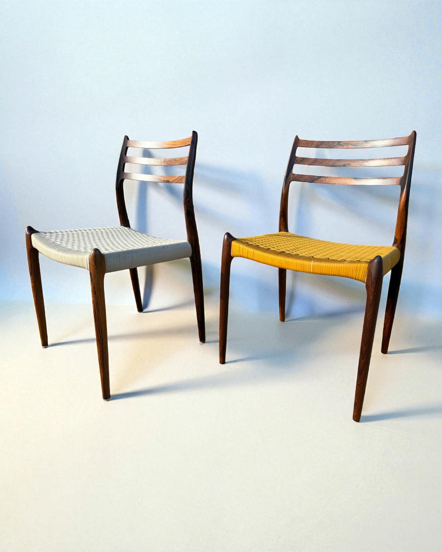 Niels Otto Moller Model 78 Dining Chairs with Original Cord Seats