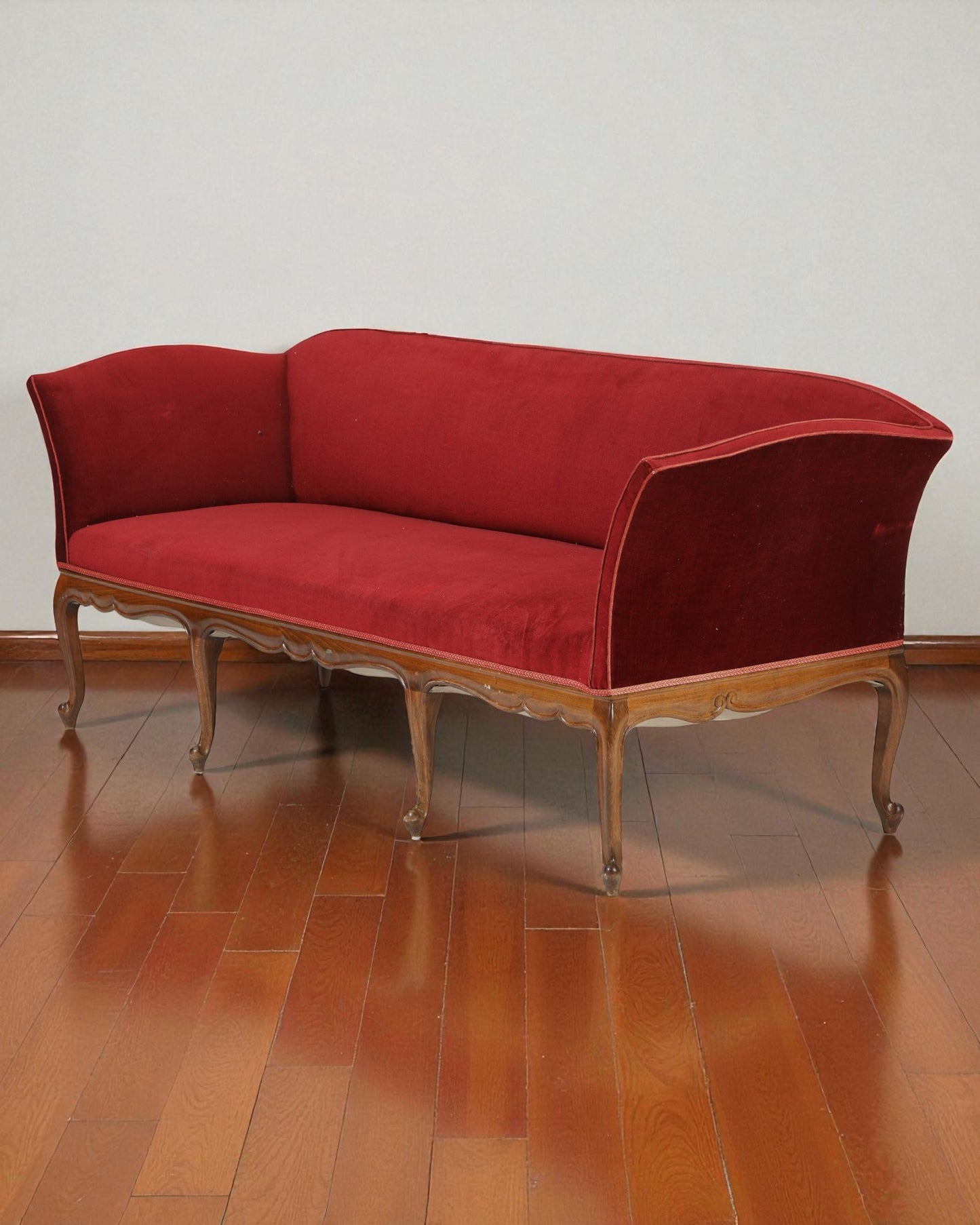 Frits Henningsen 1930s Early Danish Modern Red Velour Sofa