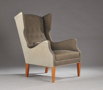 I M Christensen Vintage Danish Modern Wingback Chair