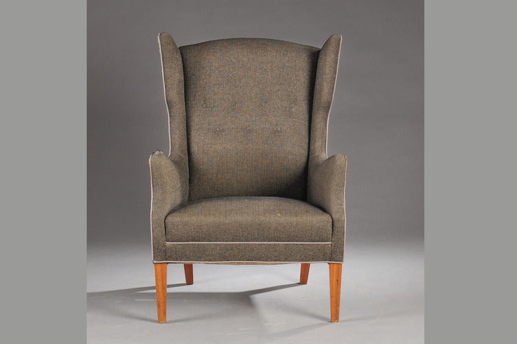 I M Christensen Vintage Danish Modern Wingback Chair