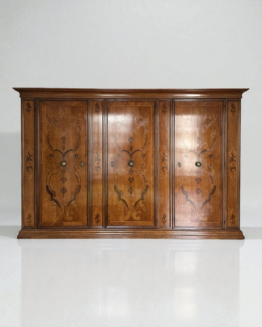 Wardrobe with Marquetry Panel Doors dated 1782 with Modern Carcass
