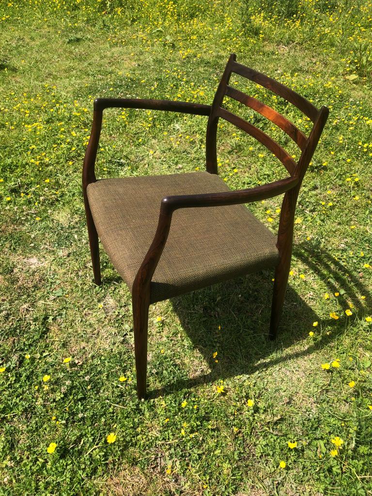 Niels Otto Moller 1962 Model 62 Dining Chair with Original Green Wool