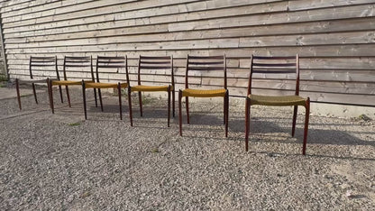 Niels Otto Moller Model 78 Dining Chairs with Original Cord Seats